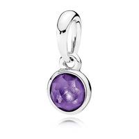 pandora february birthstone amethyst droplet pendant 390396sam