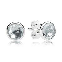 PANDORA March Birthstone Light Blue Crystal Droplet Earrings 290738NAB