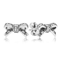 PANDORA Silver Delicate Bow Stud Earring 290555CZ