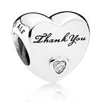 PANDORA Thank You Heart Charm 792096CZ