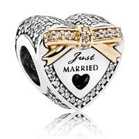 PANDORA Silver 14ct Gold Wedding Day Charm 792083CZ