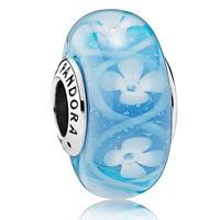 PANDORA Blue Bloom Glass Charm 791666