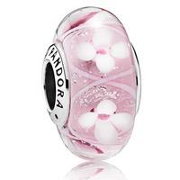 PANDORA Pink Bloom Glass Charm 791665
