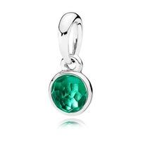 pandora may droplet green crystal pendant 390396nrg