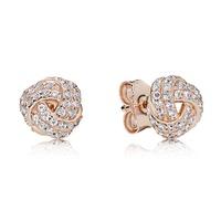 PANDORA Rose Sparkling Love Knot Stud Earrings 280696CZ