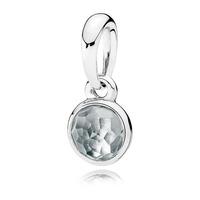 PANDORA March Birthstone Light Blue Crystal Droplet Pendant 390396NAB