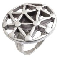 pasha silver plated cut out circle adjustable ring h3188 gina