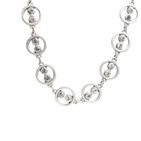 Pasha Silver Plated Open Circles Clear Cubic Zirconia Necklace H1736SALLY