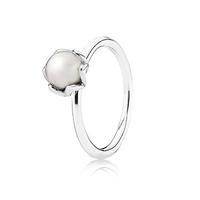 pandora silver and freshwater cultured pearl ring