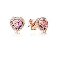 PANDORA Pink Sparkling Love Stud Earrings