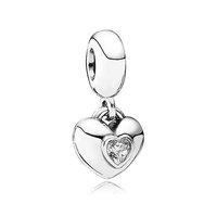PANDORA Silver and ZIrconia and Pink Enamel ME and YOU Pendant Charm