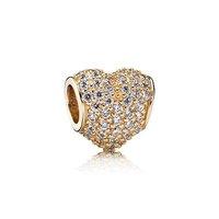 PANDORA Gold and Zirconia Pavé Heart Charm