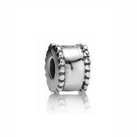 pandora silver crimped edge pattern clip