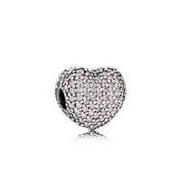 PANDORA Pink Pave Open My Heart Clip Charm