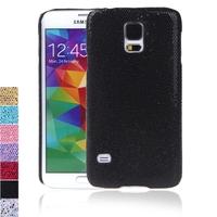 PC Hard Mobile Phone Glitter Back Case Shiny Bling Shell for Samsung Galaxy S5 i9600 Black
