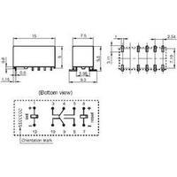 PCB relays 5 Vdc 2 A 2 change-overs Hongfa 1 pc(s)