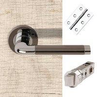 pcp black nickel argo lever on round rose screw rose handle pack