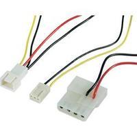 PC fan Cable [1x PC fan plug 3-pin - 1x IDE power socket 4-pin, PC fan socket 3-pin] 0.30 m Black, Red, Yellow Akasa