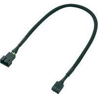PC fan Extension cable [1x PC fan plug 4-pin - 1x PC fan socket 4-pin] 0.30 m Black Akasa