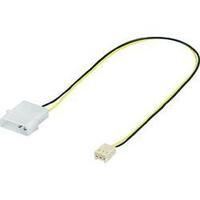PC fan Cable [1x PC fan socket 3-pin - 1x IDE power socket 4-pin] 0.10 m Black, Yellow Goobay