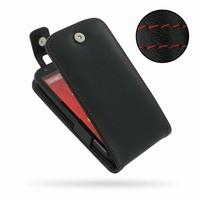 Pdair Leather Flip Top Case Cover for Motorola Moto G 2nd Gen Black, Red