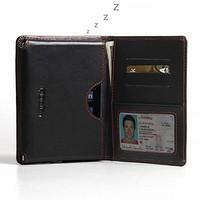 Pdair Leather Wallet Book Type Case for BlackBerry Passport - Black/Red Stitching