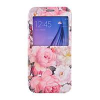 peony pattern pu leather phone case for samsung galaxy s4 mini s5 s6 e ...