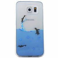 Penguins Swimming Pattern Material TPU Phone Case for Samsung Galaxy S5 S6 S7 S6 Edge S7 Edge