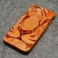 pear wood tiger face hard back cover for iphone 66s