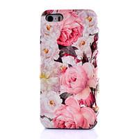 Peony Flowers Pattern PU Leather Phone Case For iPhone 5C