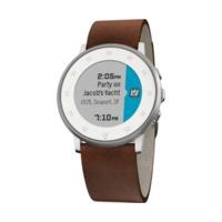 Pebble Time Round 20 mm silver/brown