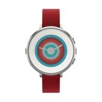 Pebble Time Round 14 mm silver/red