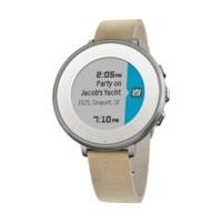 Pebble Time Round 14 mm silver/beige