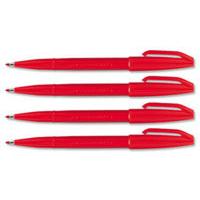 Pentel Signpen Fibretip Red S520-b - 12 Pack