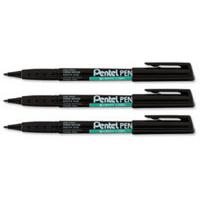 Pentel Perm Marker Fine Black Nms50-a - 12 Pack