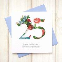 Personalised Floral Anniversary Card