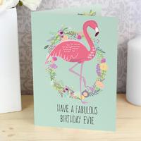 Personalised Flamingo Card