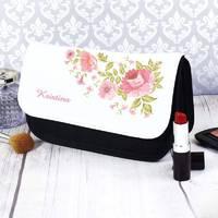 personalised rose make up bag