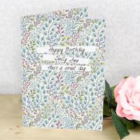 personalised botanical print card