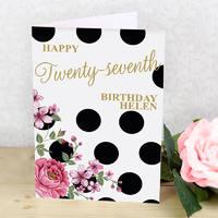 Personalised Floral Dot Card