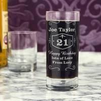 Personalised 21st Whisky Glass