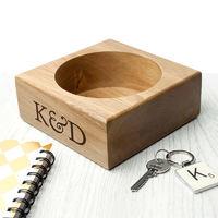 personalised solid oak stash tray