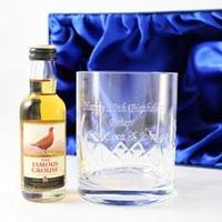 Personalised Crystal Glass & Whisky Gift Set