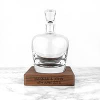 personalised lsa whisky decanter walnut base