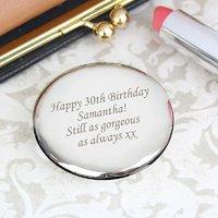 personalised round compact mirror