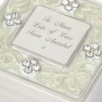 Personalised Square Diamante Trinket Box