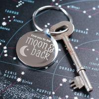 personalised moon back keyring