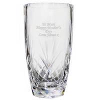 personalised crystal oval vase