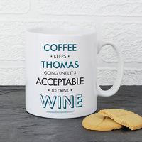 Personalised Acceptable To Drink Mug - Blue