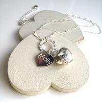 personalised chunky silver heart necklace